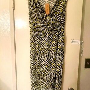 NWT Jon & Anna Green and Black Striped Midi Dress P2P17” waist 17”